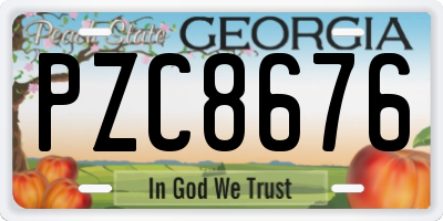 GA license plate PZC8676