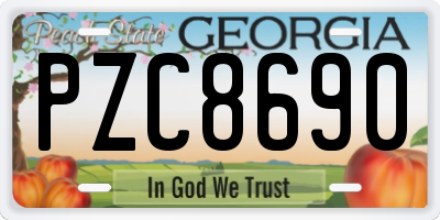 GA license plate PZC8690