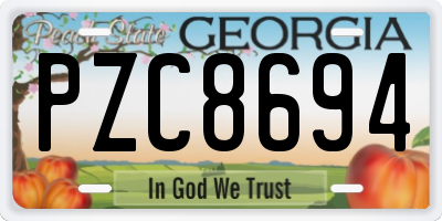 GA license plate PZC8694