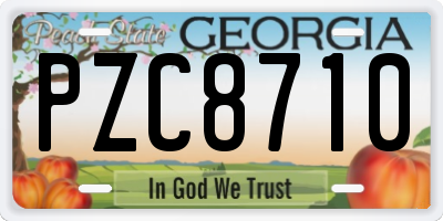 GA license plate PZC8710