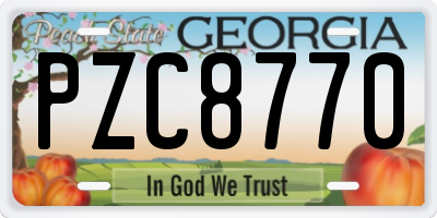 GA license plate PZC8770