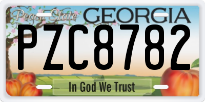 GA license plate PZC8782