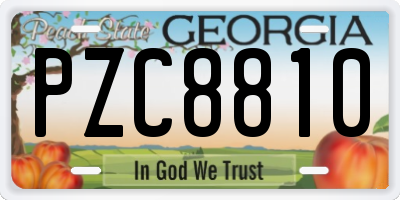 GA license plate PZC8810