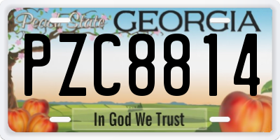 GA license plate PZC8814