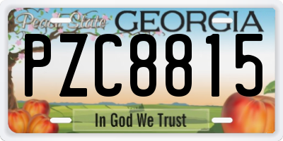 GA license plate PZC8815