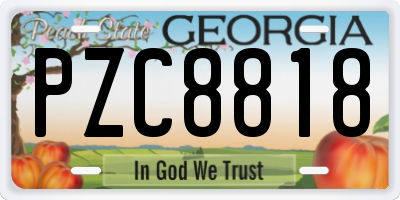 GA license plate PZC8818