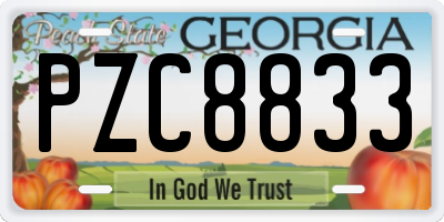 GA license plate PZC8833