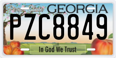 GA license plate PZC8849