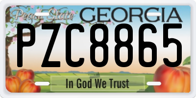 GA license plate PZC8865