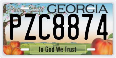 GA license plate PZC8874