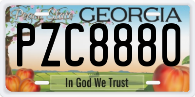 GA license plate PZC8880