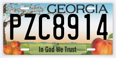 GA license plate PZC8914
