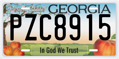 GA license plate PZC8915