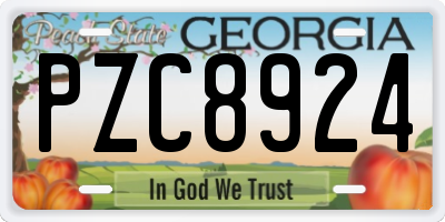 GA license plate PZC8924