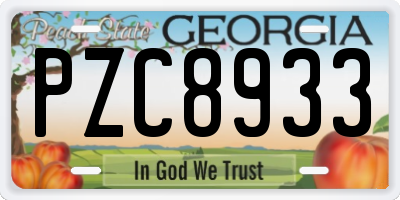 GA license plate PZC8933