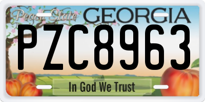 GA license plate PZC8963