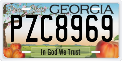 GA license plate PZC8969