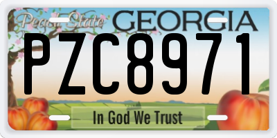 GA license plate PZC8971