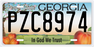GA license plate PZC8974