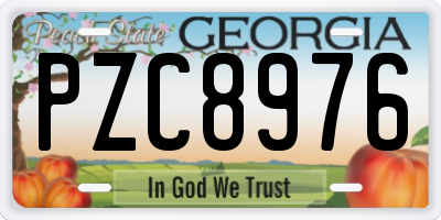 GA license plate PZC8976
