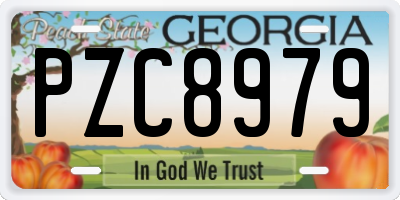GA license plate PZC8979