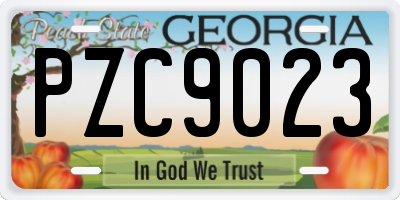 GA license plate PZC9023