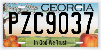 GA license plate PZC9037