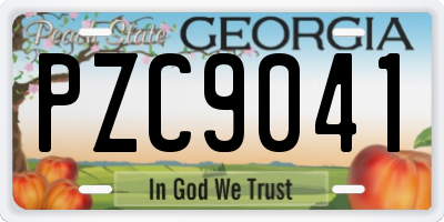 GA license plate PZC9041