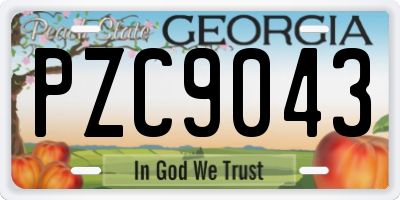 GA license plate PZC9043