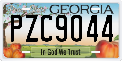 GA license plate PZC9044