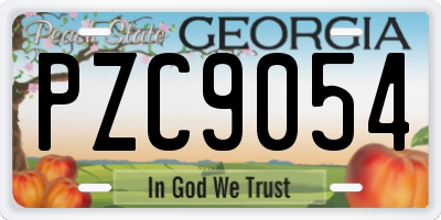 GA license plate PZC9054