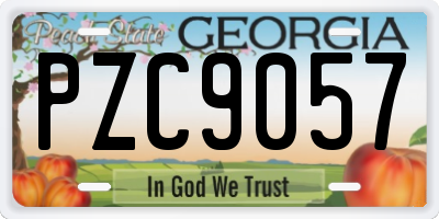 GA license plate PZC9057