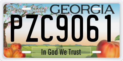 GA license plate PZC9061