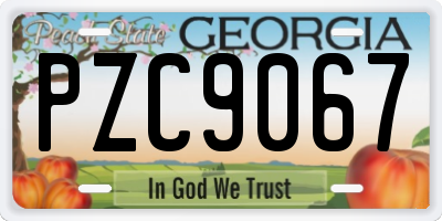 GA license plate PZC9067