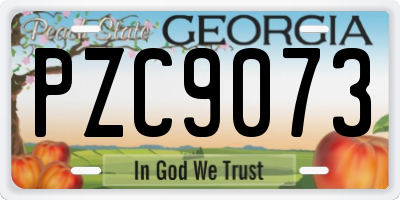 GA license plate PZC9073