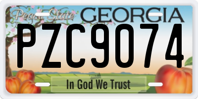 GA license plate PZC9074