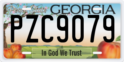 GA license plate PZC9079
