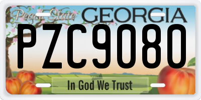 GA license plate PZC9080