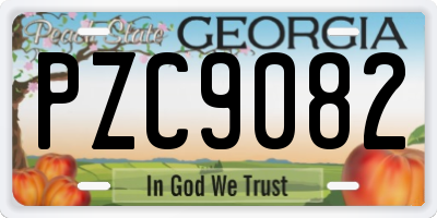 GA license plate PZC9082