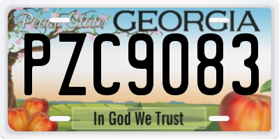 GA license plate PZC9083