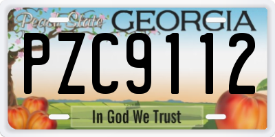 GA license plate PZC9112