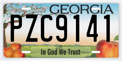 GA license plate PZC9141