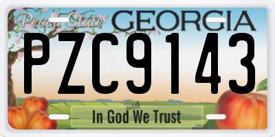 GA license plate PZC9143