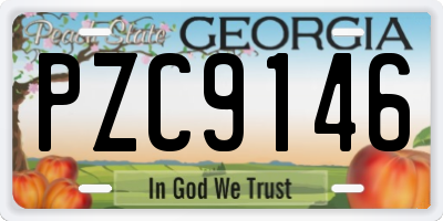 GA license plate PZC9146