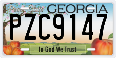 GA license plate PZC9147