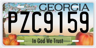 GA license plate PZC9159