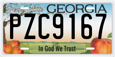 GA license plate PZC9167