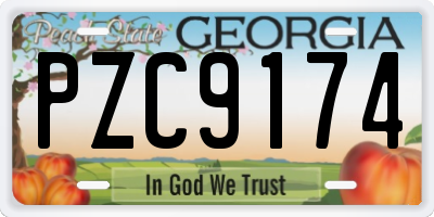 GA license plate PZC9174