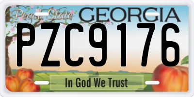 GA license plate PZC9176
