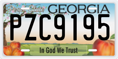 GA license plate PZC9195